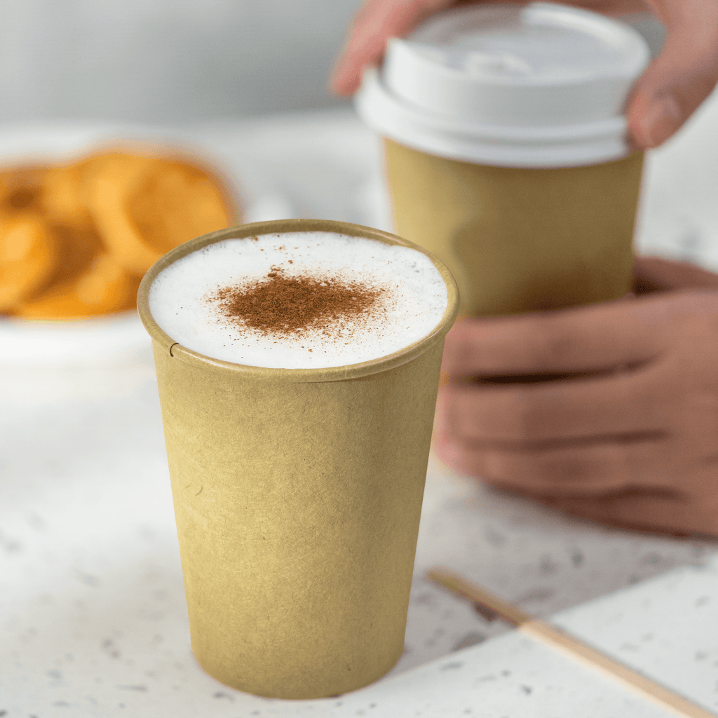 [1,000 ct] 12 oz Paper Coffee Cups | Kraft | 90 mm