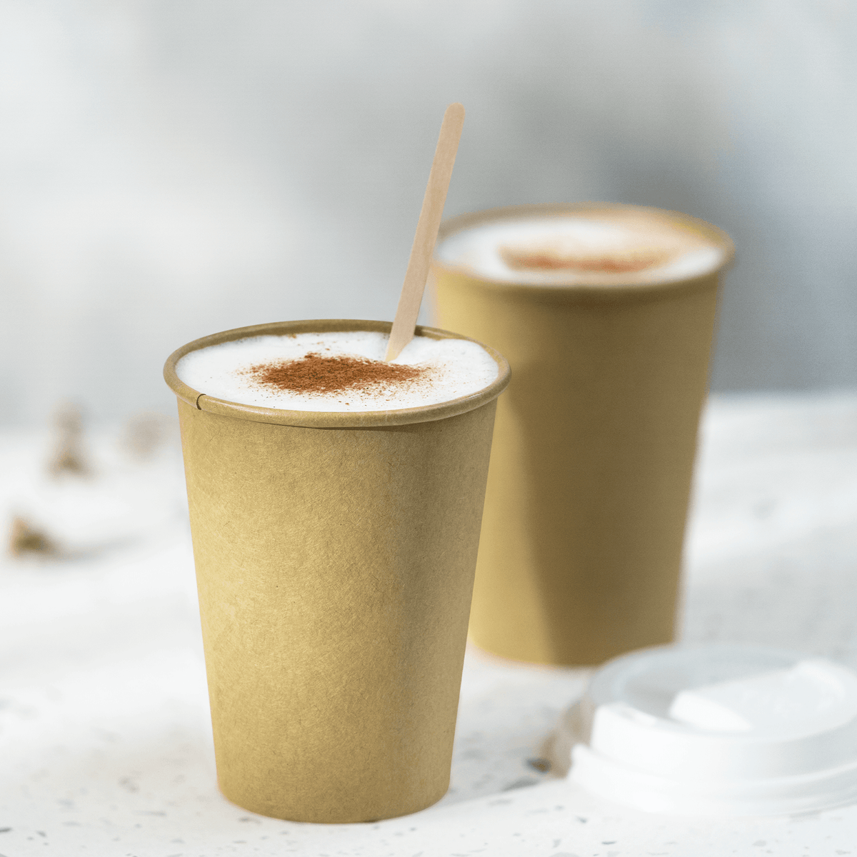 [1,000 ct] 12 oz Paper Coffee Cups | Kraft | 90 mm
