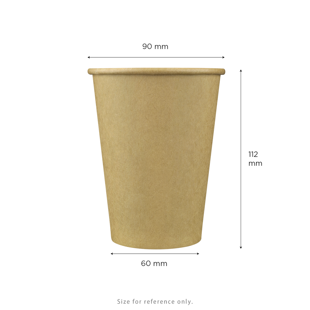[1,000 ct] 12 oz Paper Coffee Cups | Kraft | 90 mm