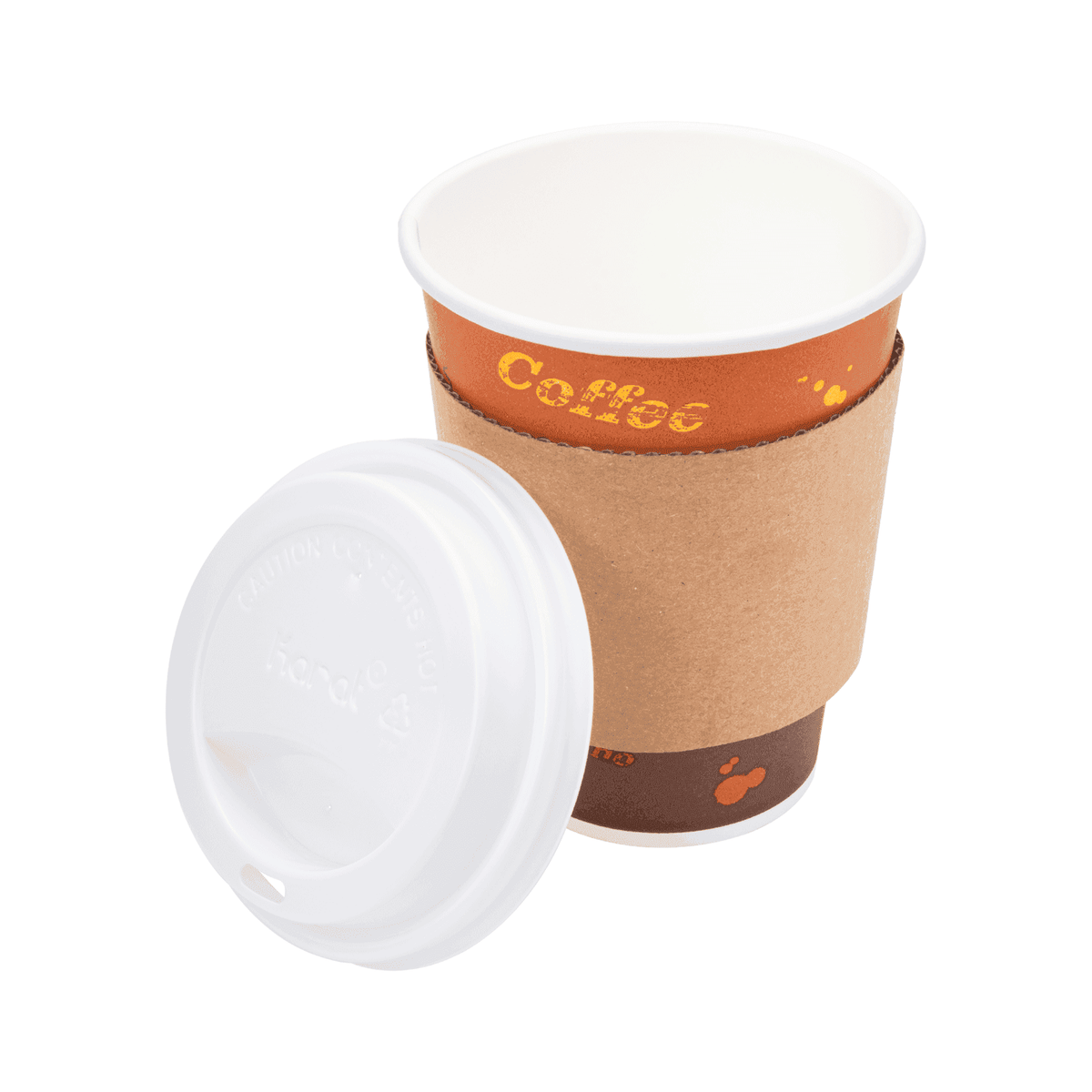 [1,000 ct] 12 oz Paper Coffee Cups | Coffee Print | 90 mm