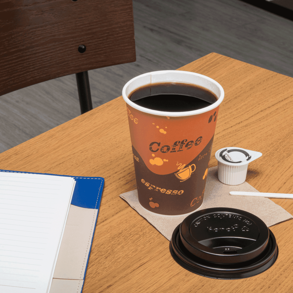 [1,000 ct] 12 oz Paper Coffee Cups | Coffee Print | 90 mm