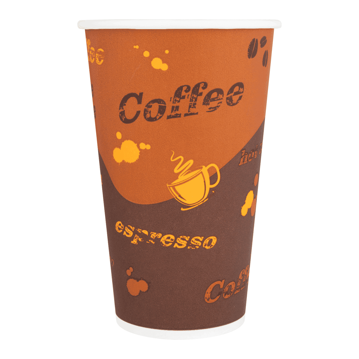 [1,000 ct] 16 oz Paper Coffee Cups | Coffee Print | 90 mm