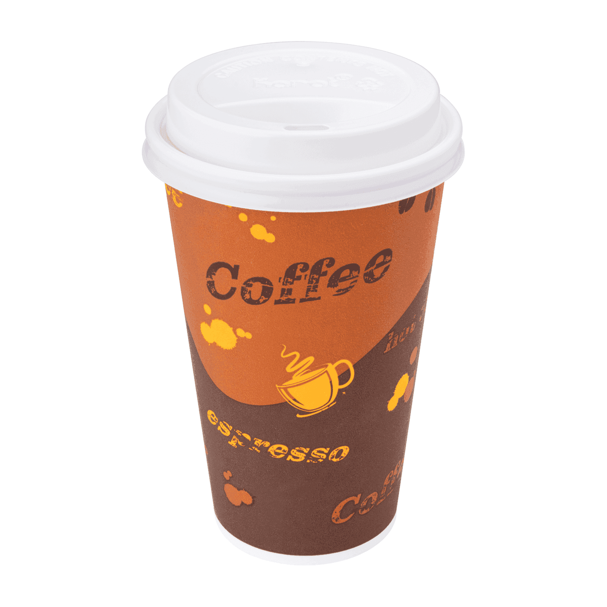 [1,000 ct] 16 oz Paper Coffee Cups | Coffee Print | 90 mm