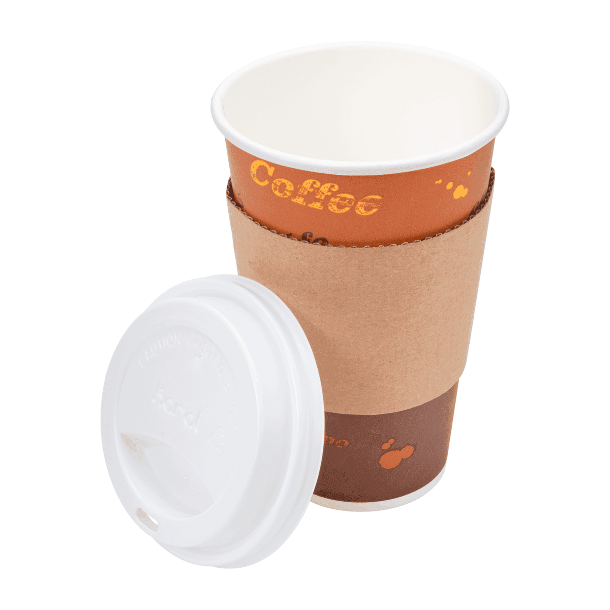 [1,000 ct] 16 oz Paper Coffee Cups | Coffee Print | 90 mm