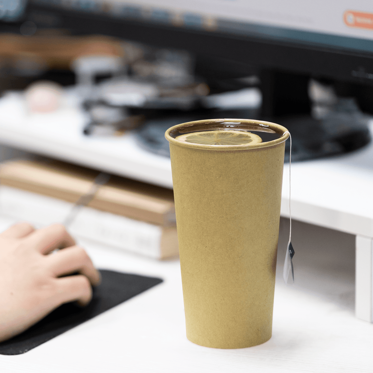 [600 ct] 20 oz Paper Coffee Cups | Kraft | 90 mm