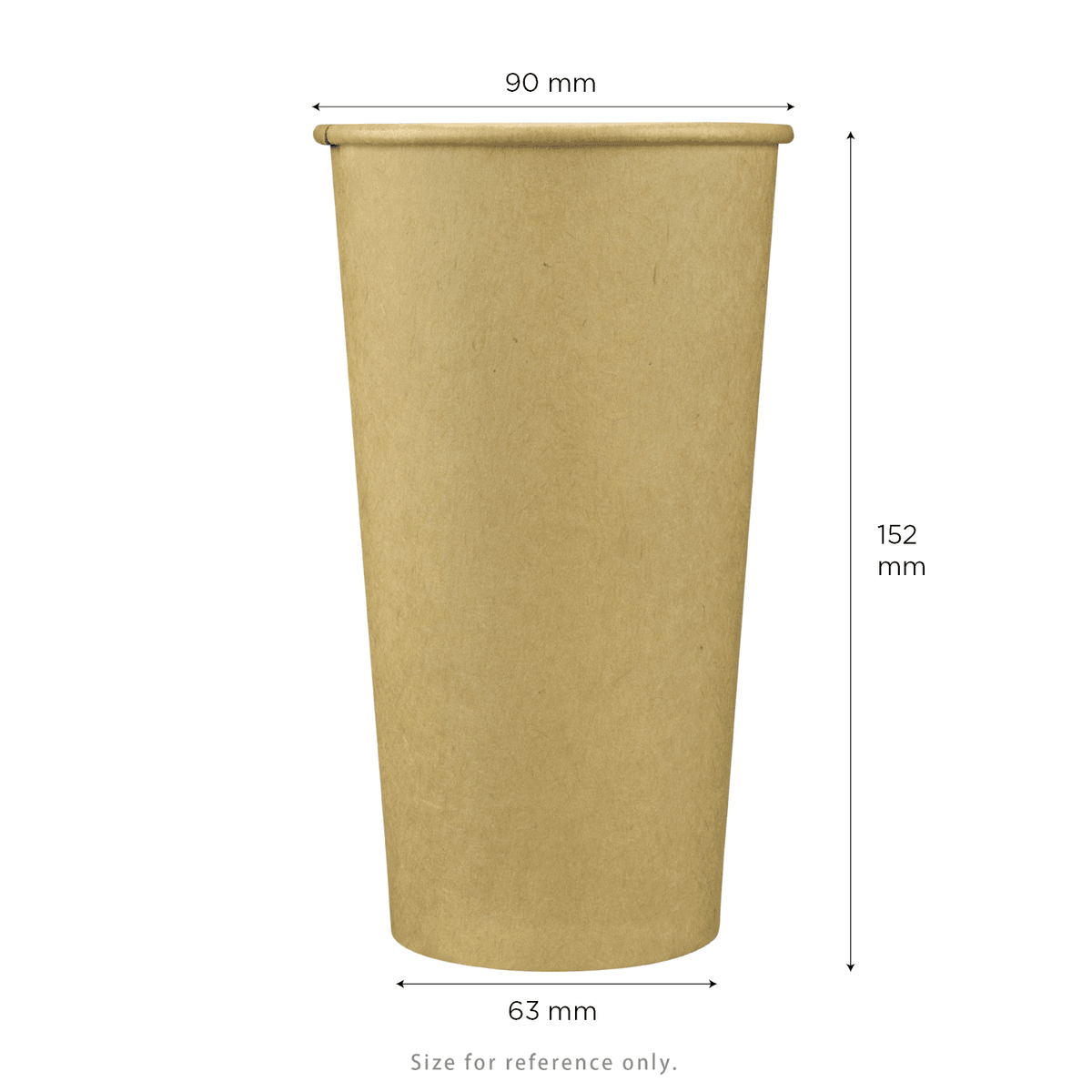 [600 ct] 20 oz Paper Coffee Cups | Kraft | 90 mm