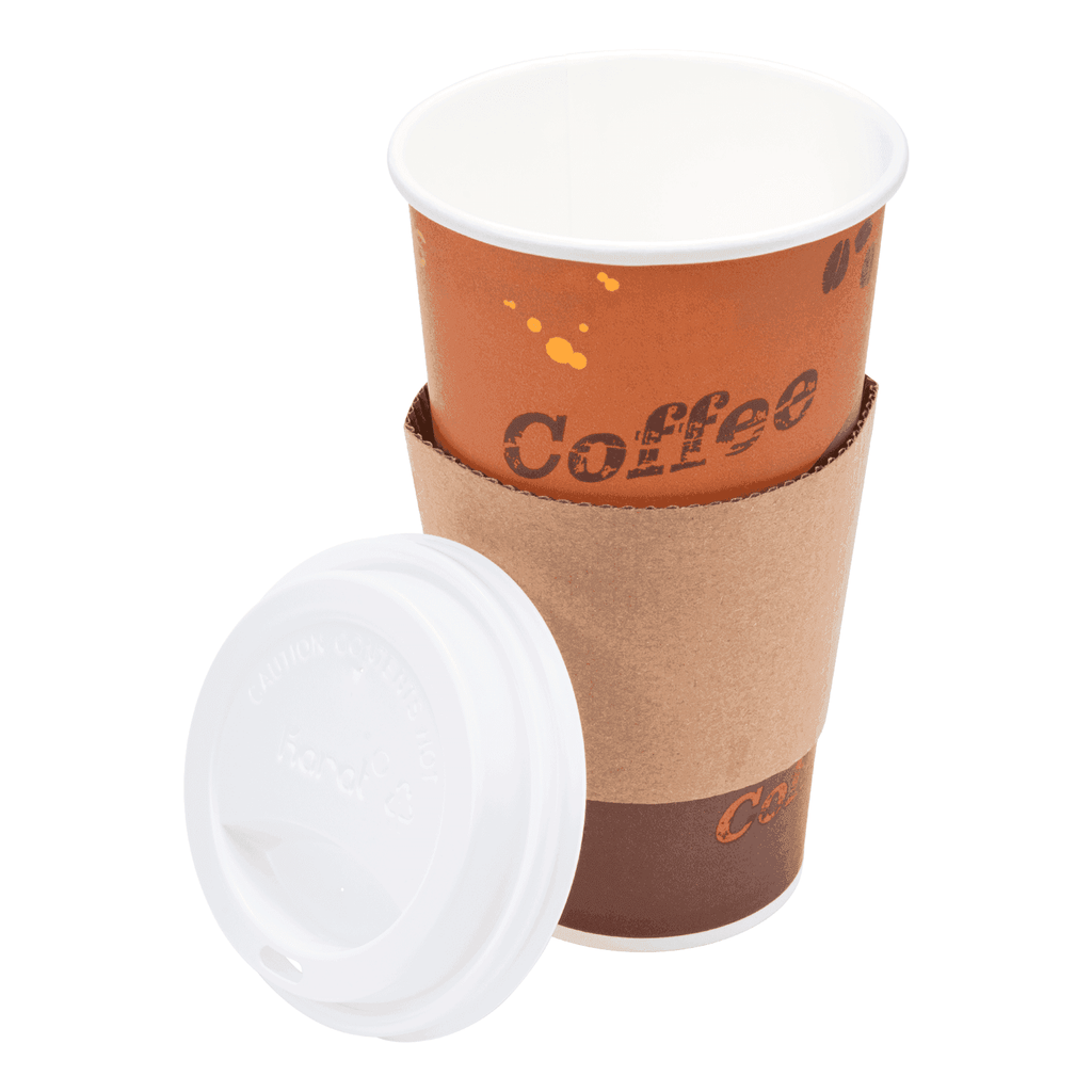 [600 ct] 20 oz Paper Coffee Cups | Coffee Print | 90 mm