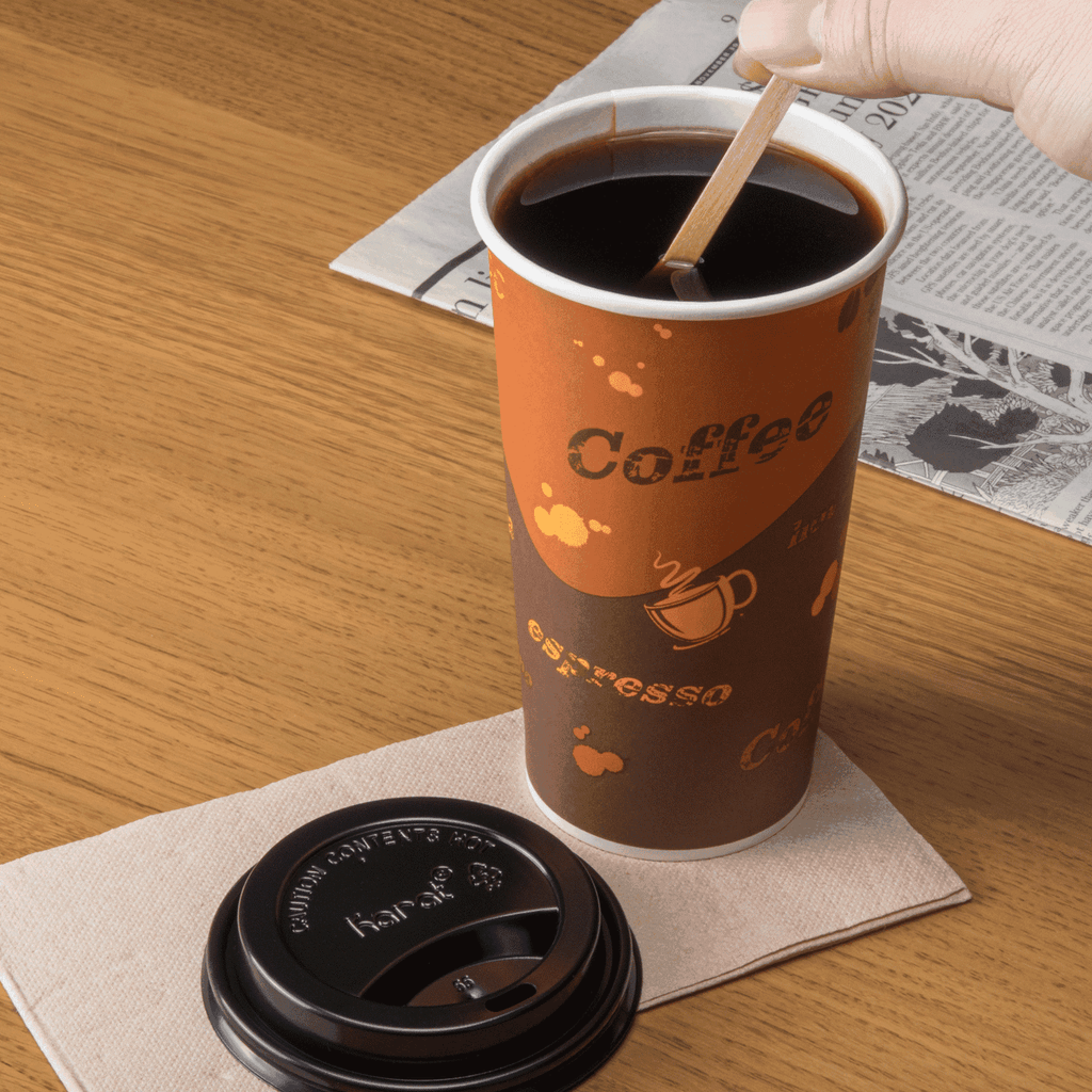 [600 ct] 20 oz Paper Coffee Cups | Coffee Print | 90 mm