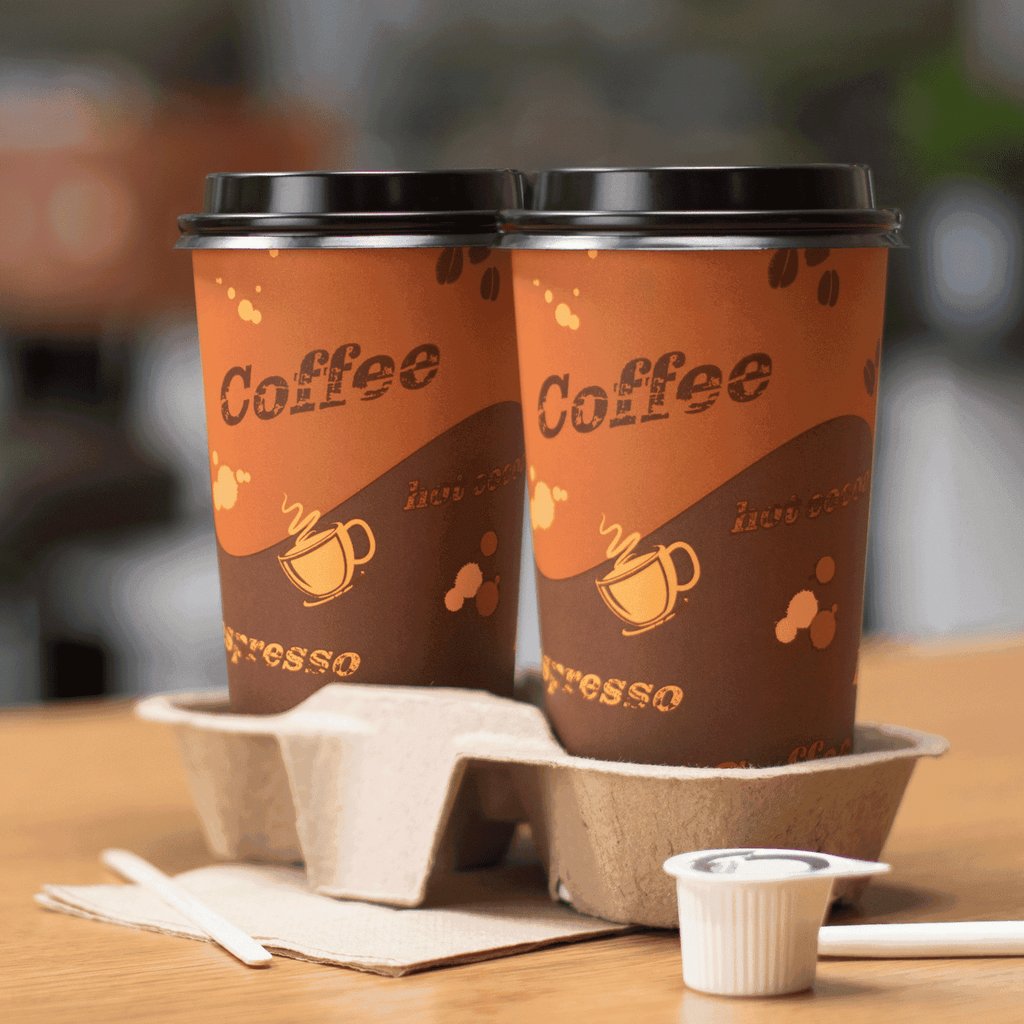 [600 ct] 20 oz Paper Coffee Cups | Coffee Print | 90 mm