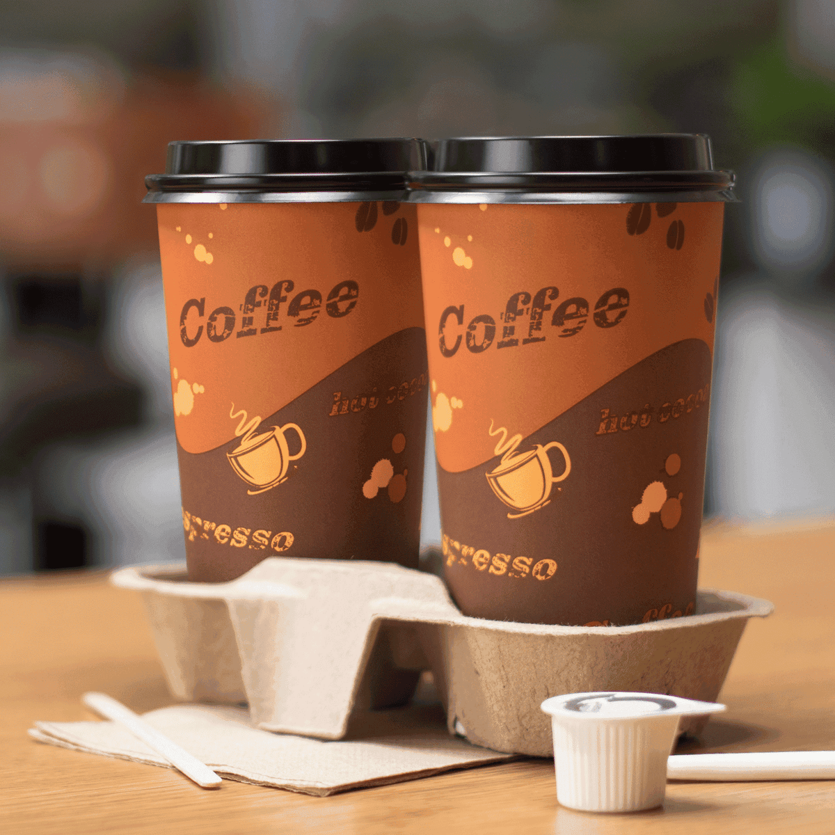 [600 ct] 20 oz Paper Coffee Cups | Coffee Print | 90 mm