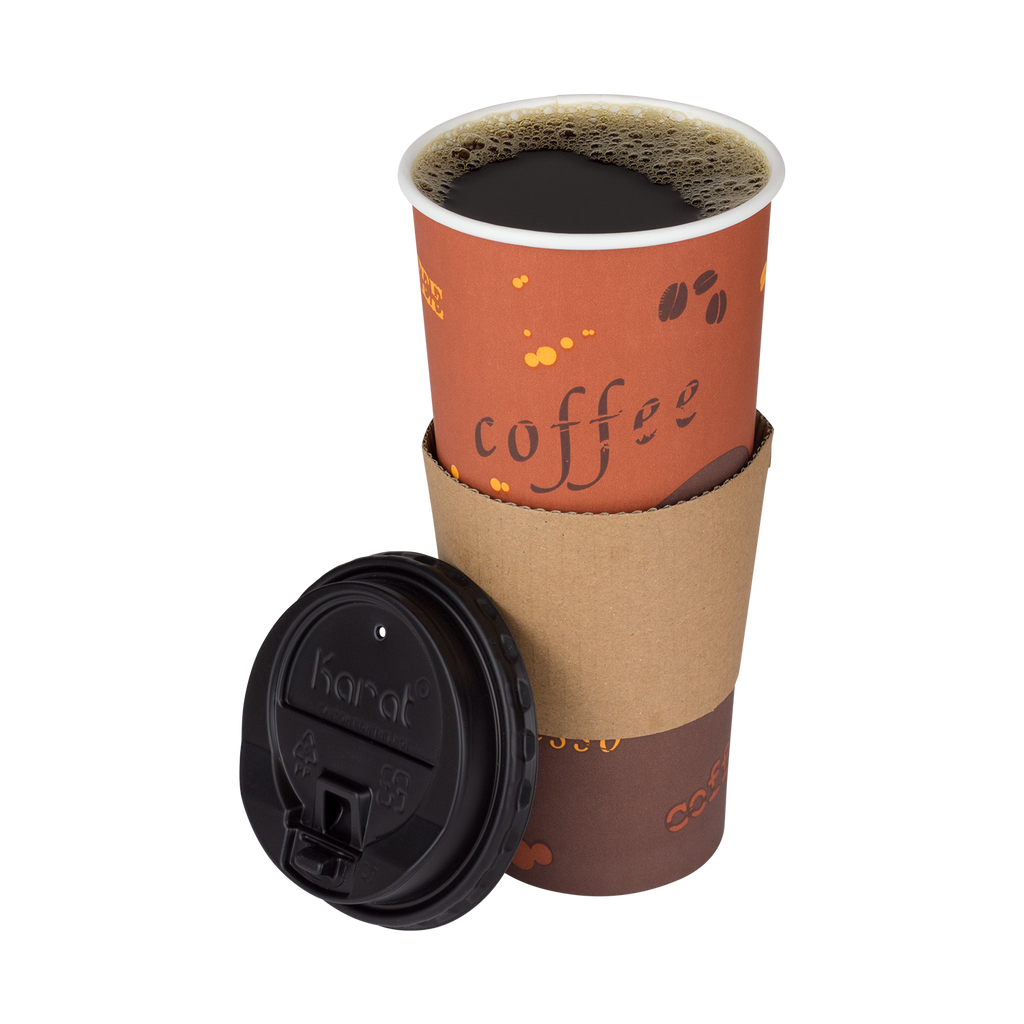 [500 ct] 24 oz Paper Coffee Cups | Coffee Print | 90 mm