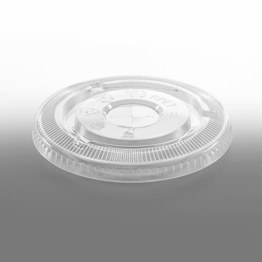 [1,000 ct] Plastic Cup Flat Lids | 98 mm | RPET | Clear