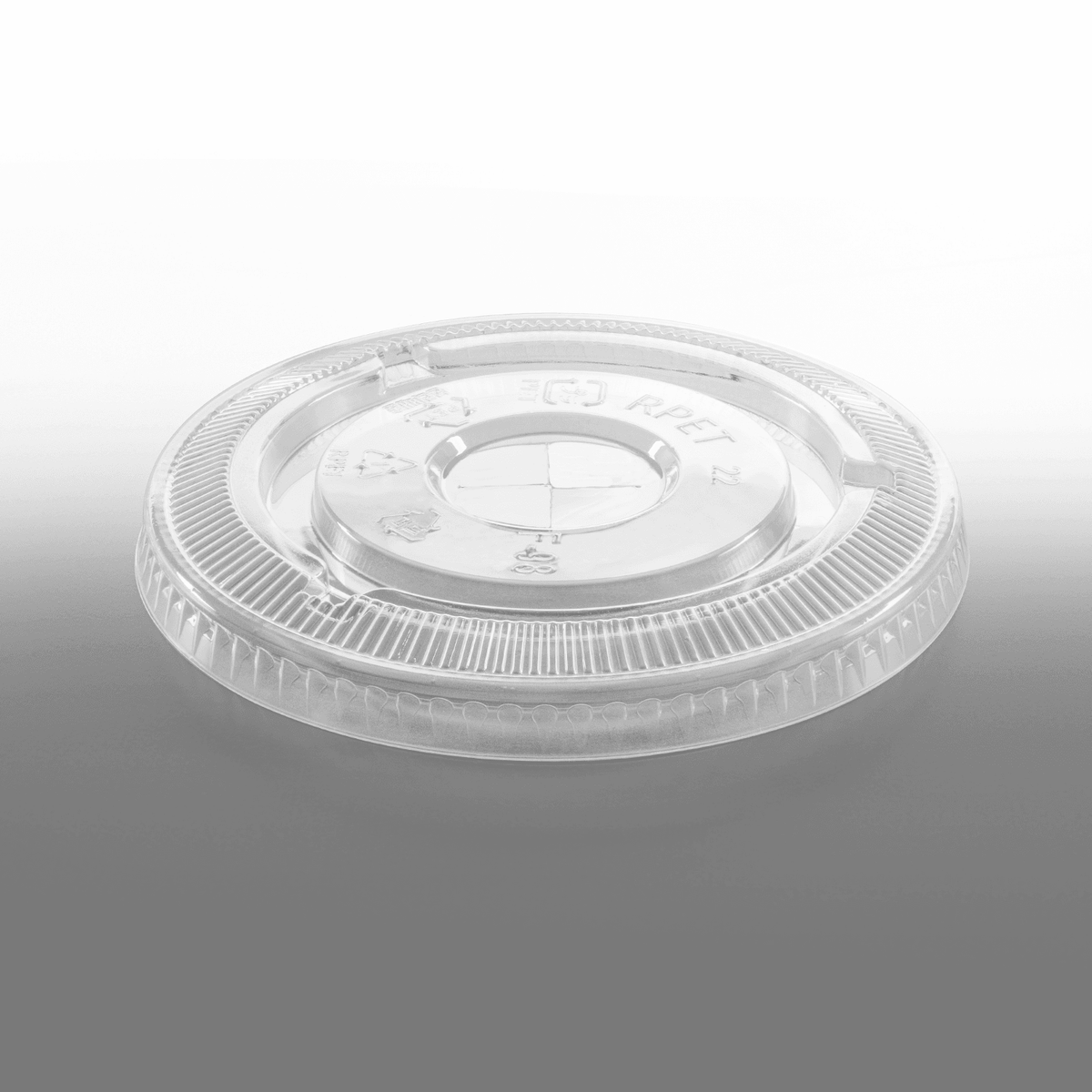[1,000 ct] Plastic Cup Flat Lids | 98 mm | RPET | Clear