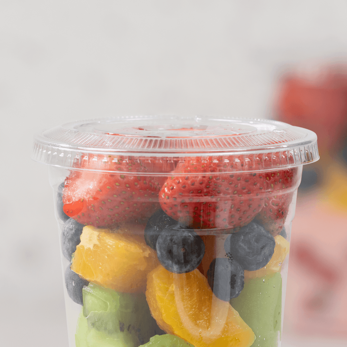 [1,000 ct] Plastic Cup Flat Lids | 98 mm | RPET | Clear