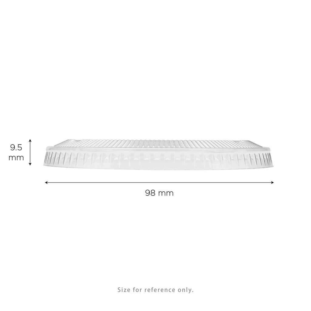 [1,000 ct] Plastic Cup Flat Lids | 98 mm | RPET | Clear