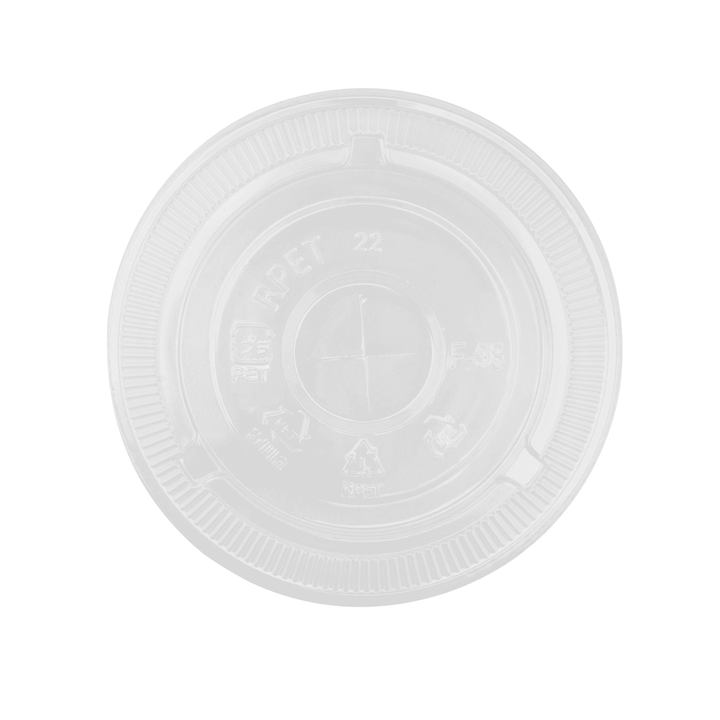 [1,000 ct] Plastic Cup Flat Lids | 98 mm | RPET | Clear