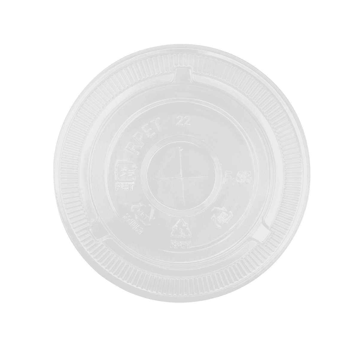 [1,000 ct] Plastic Cup Flat Lids | 98 mm | RPET | Clear