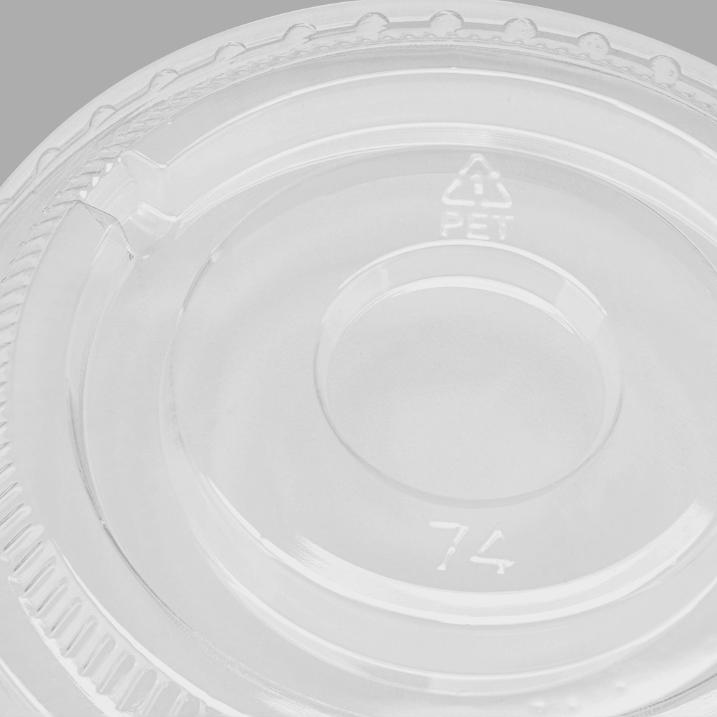[1,000 ct] 7 oz Cup Lids | PET | No Hole | 74 mm