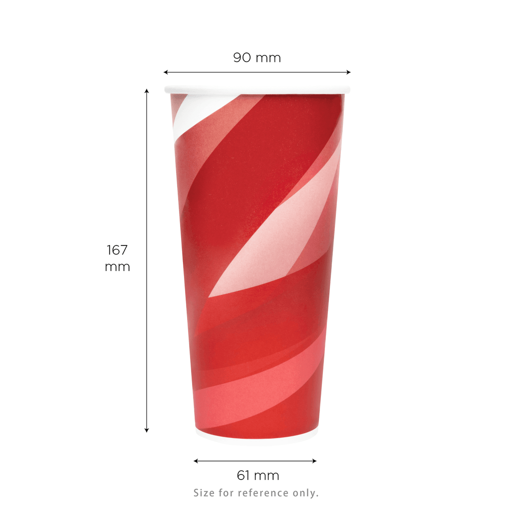 [1,000 ct] 22 oz Paper Cold Cups | 90 mm | Kold Print
