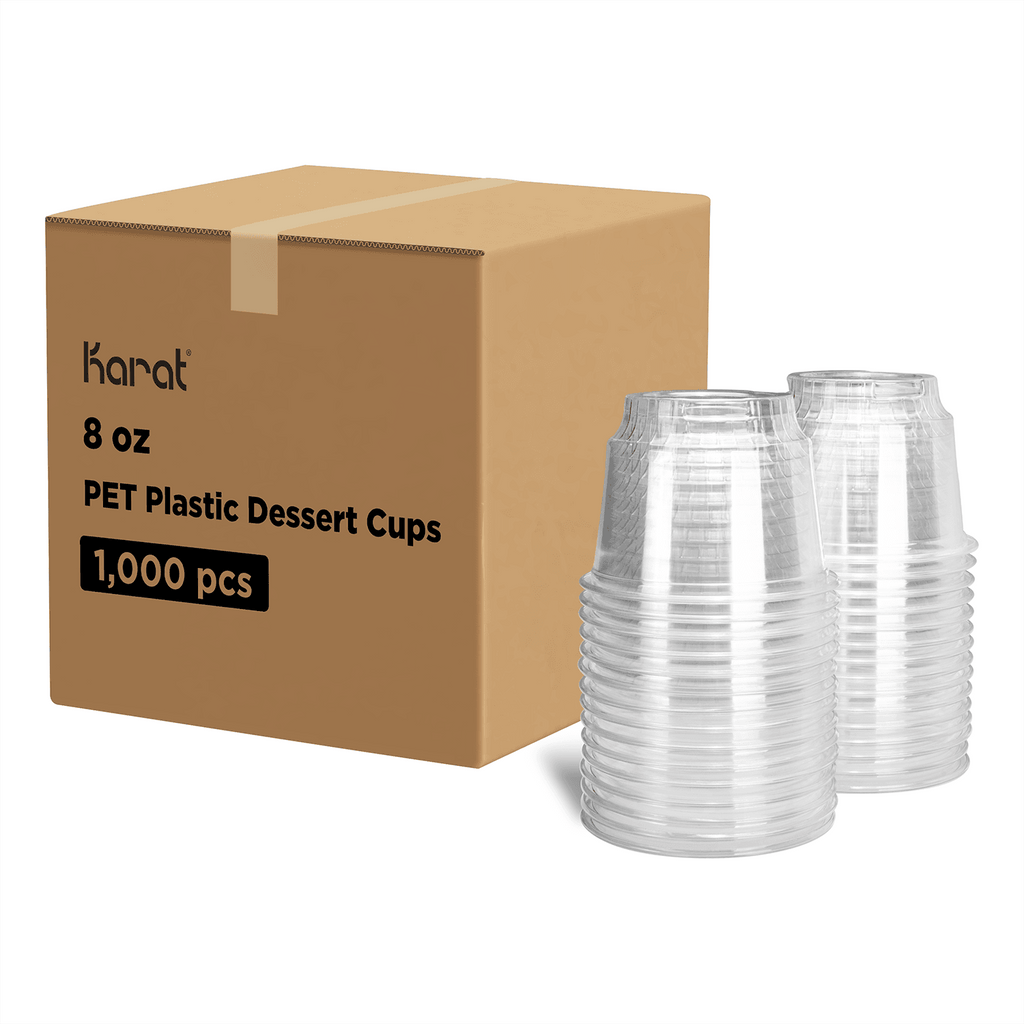 [1,000 ct] 8 oz Plastic Dessert Cups | PET | 92 mm