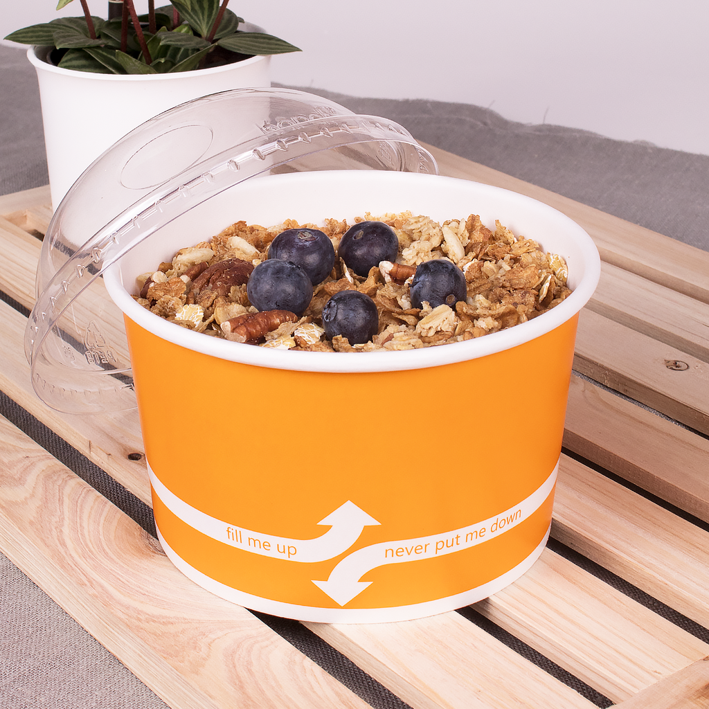 [600 ct] 20 oz Plastic Food Container Dome Lids | PET | 127 mm