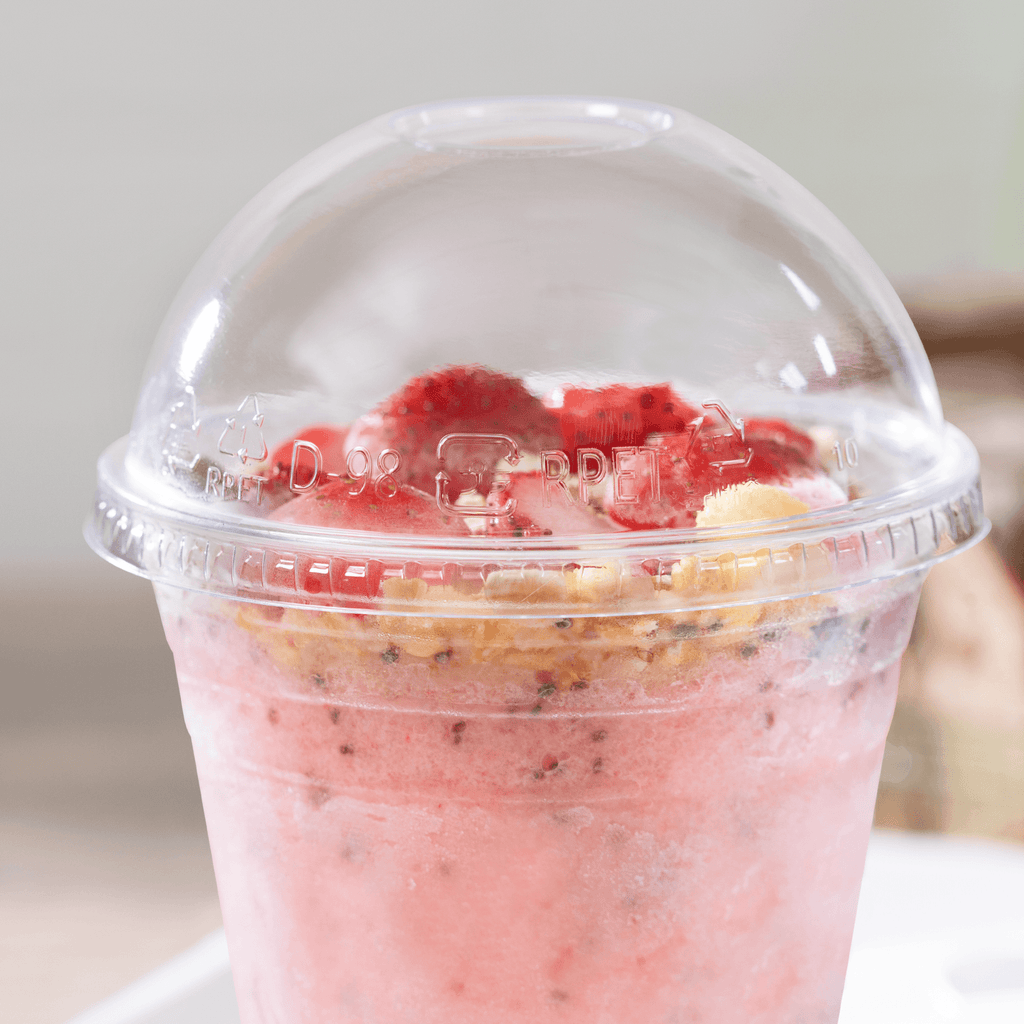 [1,000 ct] Plastic Cup Dome Lids | 98 mm | RPET | Clear