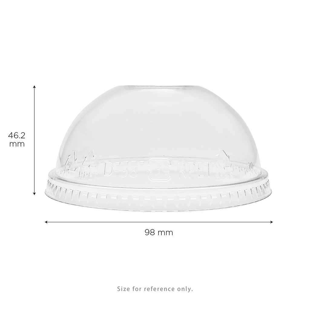 [1,000 ct] Plastic Cup Dome Lids | 98 mm | RPET | Clear