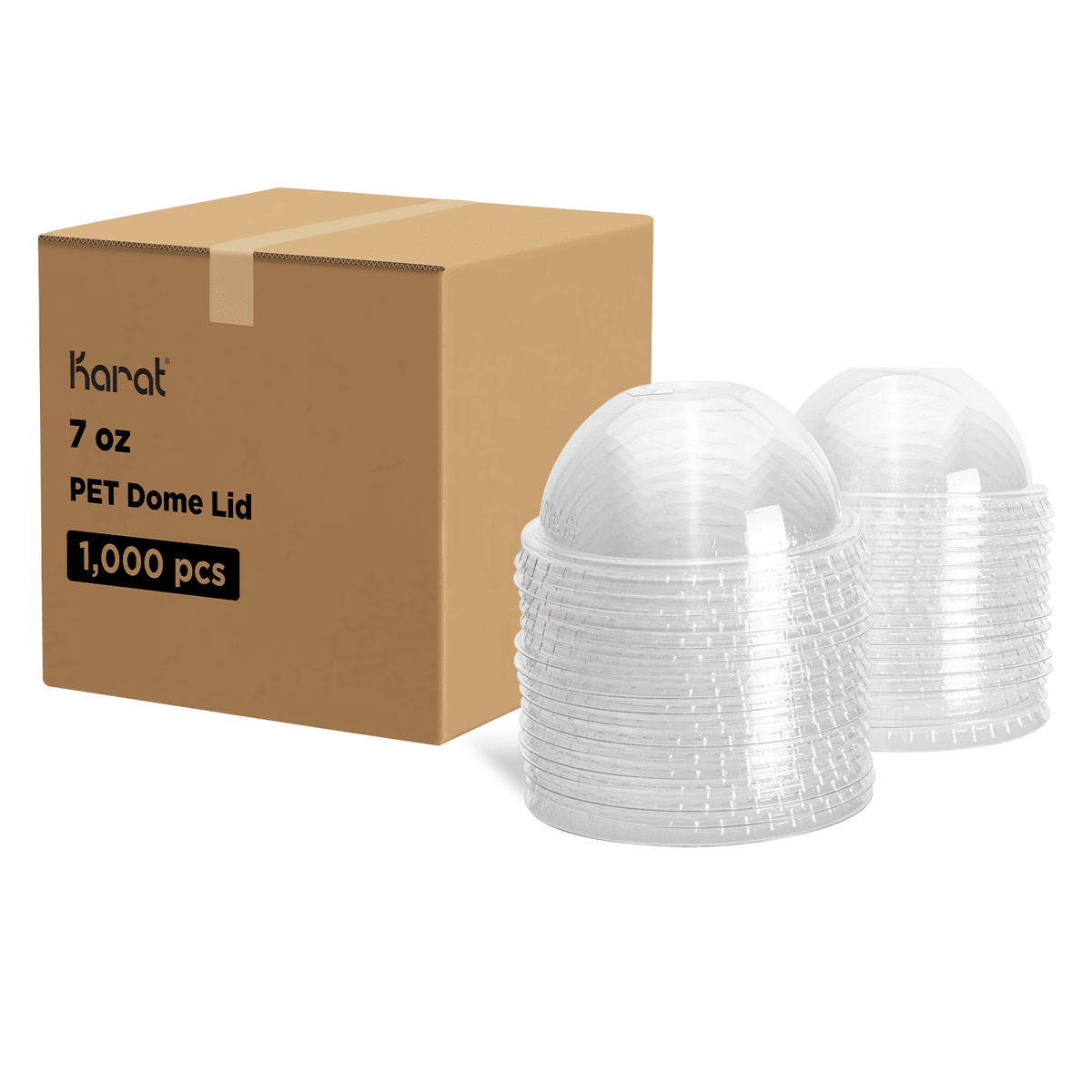 [1,000 ct] 7 oz Plastic Dome Cup Lids | PET | 74 mm