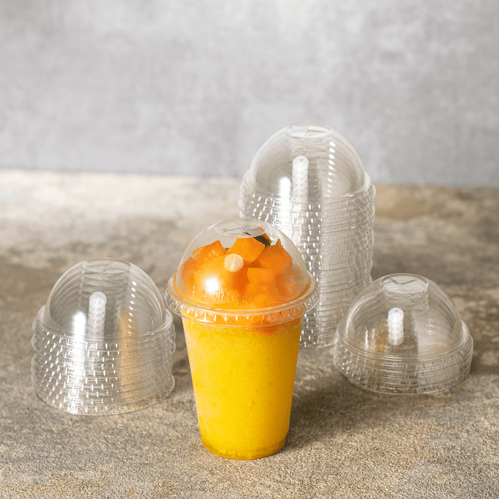 [1,000 ct] 7 oz Plastic Dome Cup Lids | PET | 74 mm