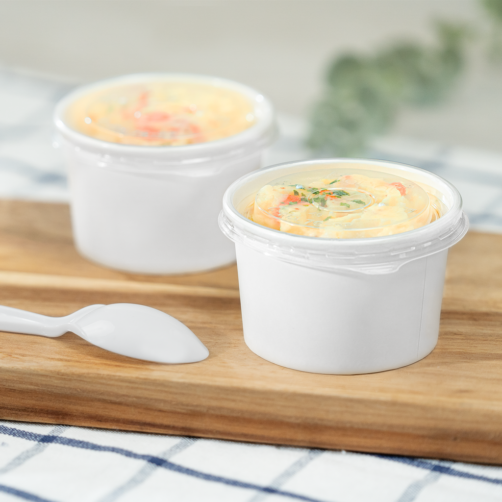 [1,000 ct] 4 oz Food Container Lids | PP | 76 mm