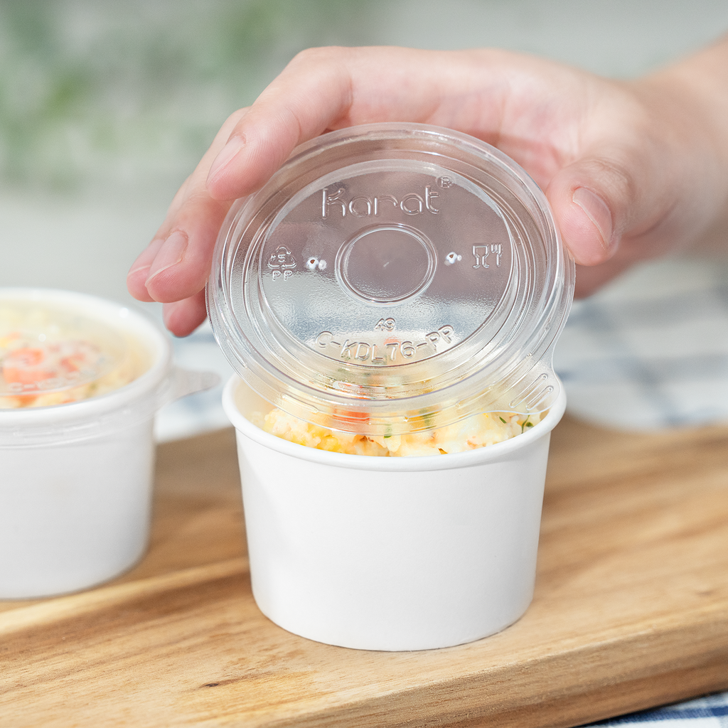 [1,000 ct] 4 oz Food Container Lids | PP | 76 mm