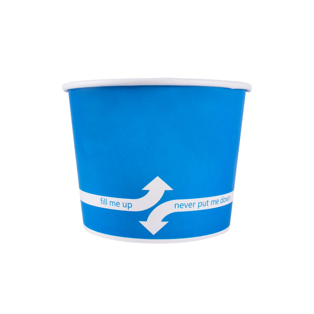[1,000 ct] 16 oz Paper Food Containers | 112 mm | Blue