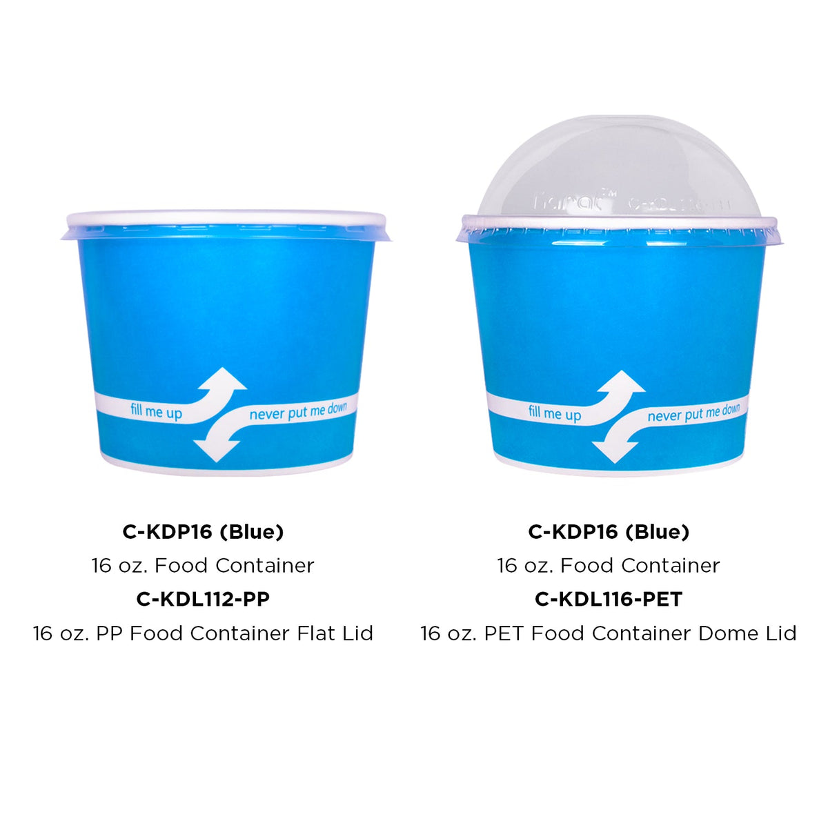 [1,000 ct] 16 oz Paper Food Containers | 112 mm | Blue