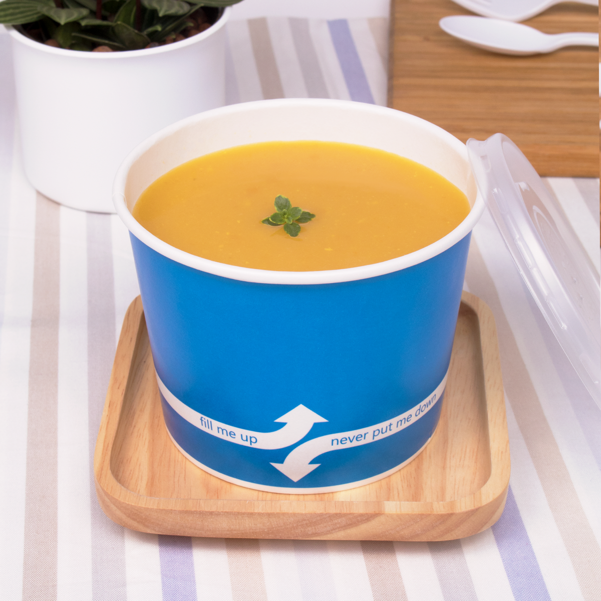 [1,000 ct] 16 oz Paper Food Containers | 112 mm | Blue