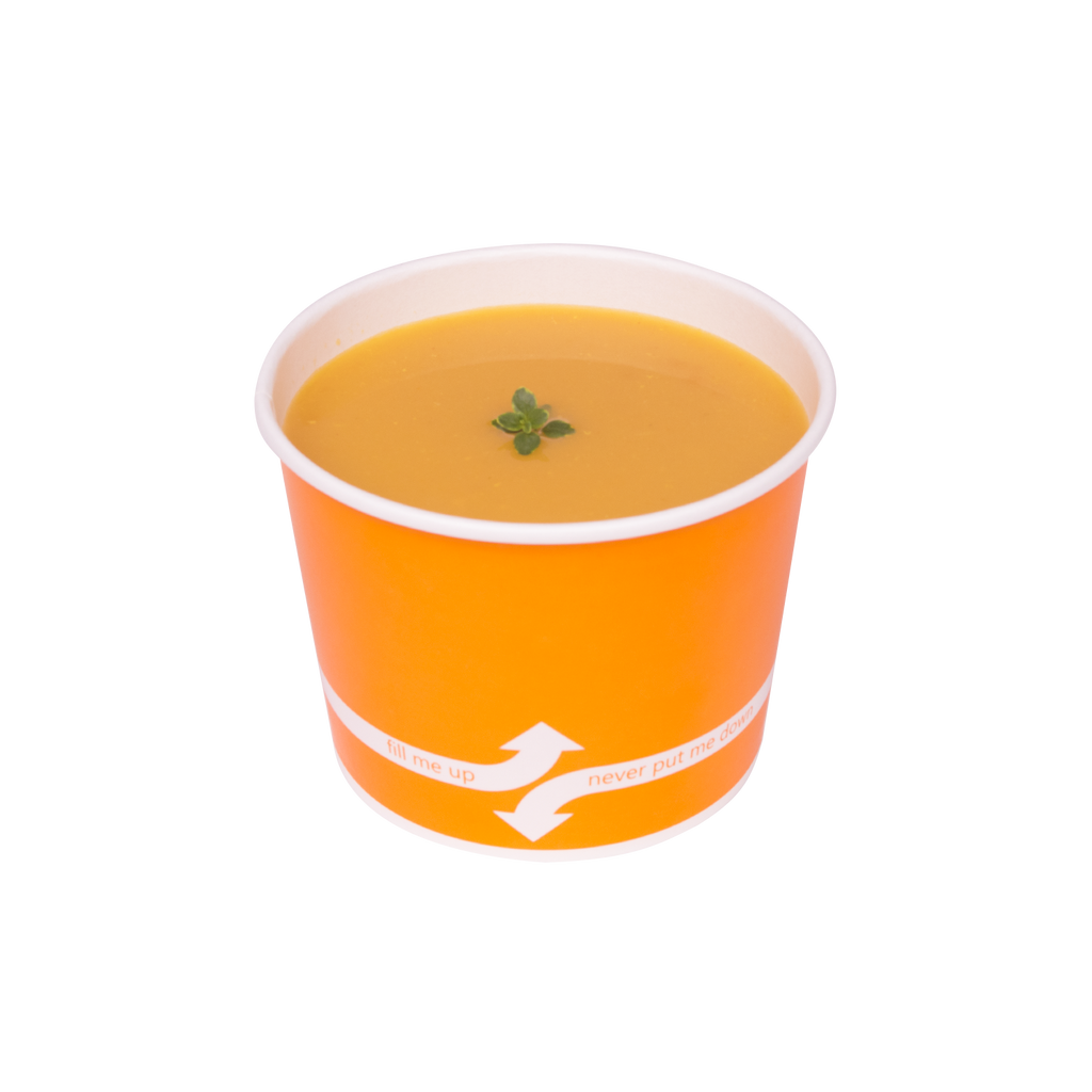 [1,000 ct] 16 oz Paper Food Containers | 112 mm | Orange