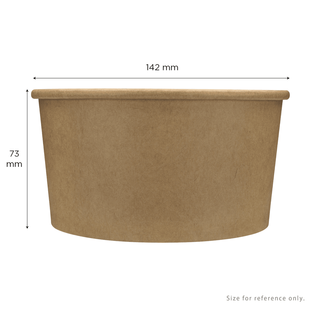 [600 ct] 24 oz Paper Food Containers | 142 mm | Kraft