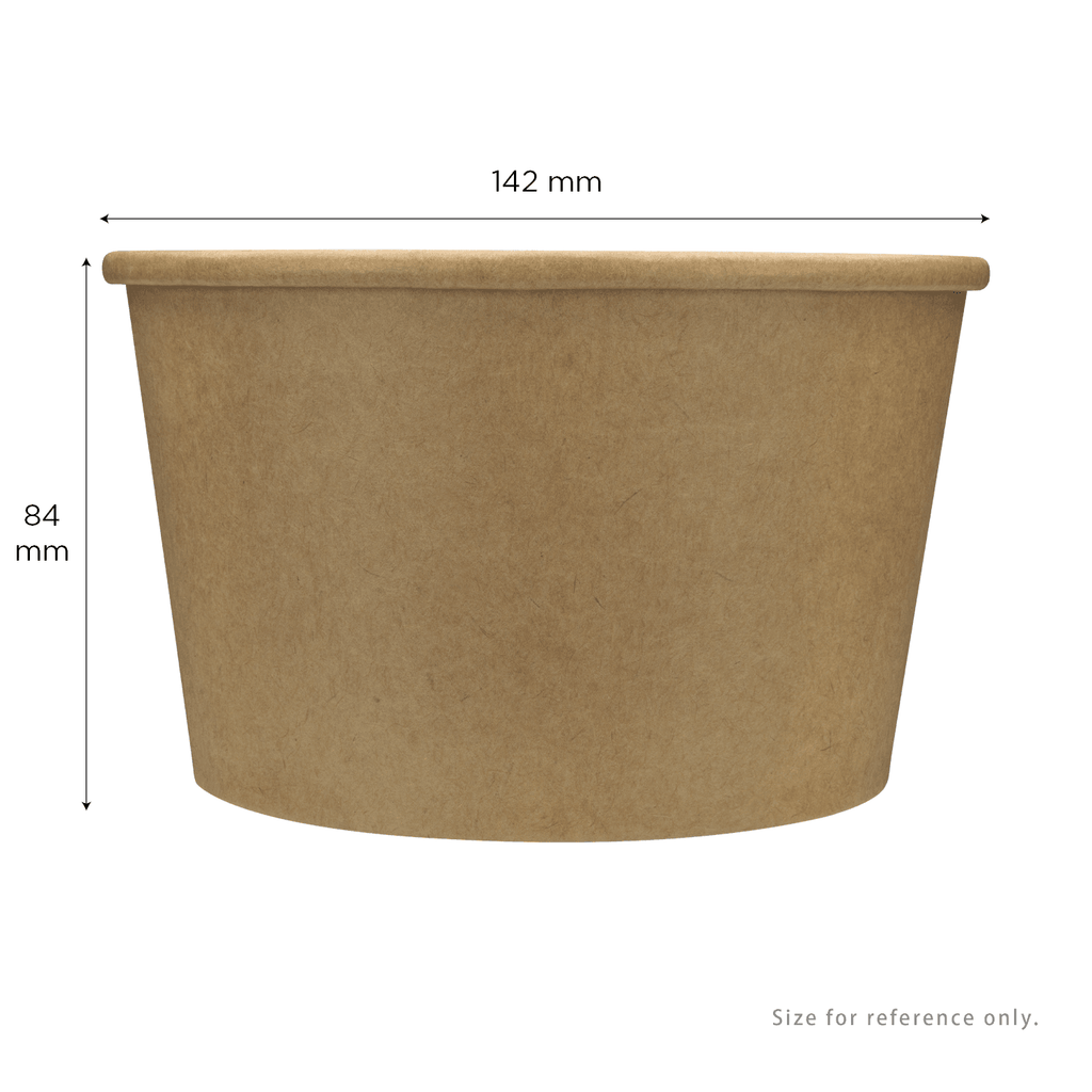 [600 ct] 28 oz Paper Food Containers | 142 mm | Kraft