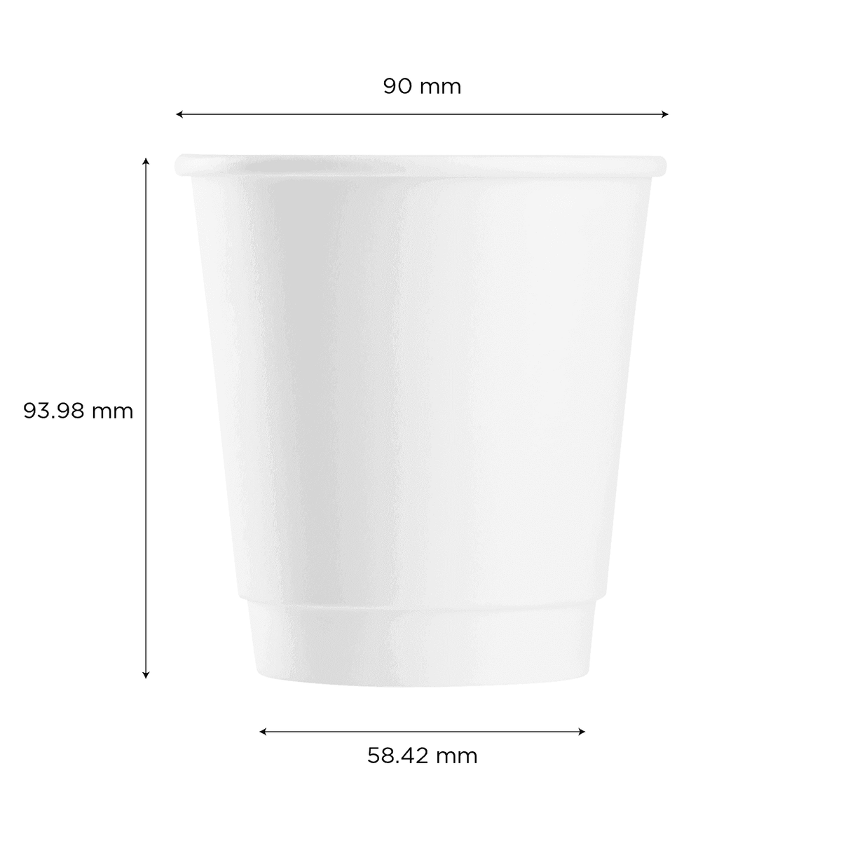 [500 ct] 10 oz Paper Coffee Cups | Insulated | 90 mm | White