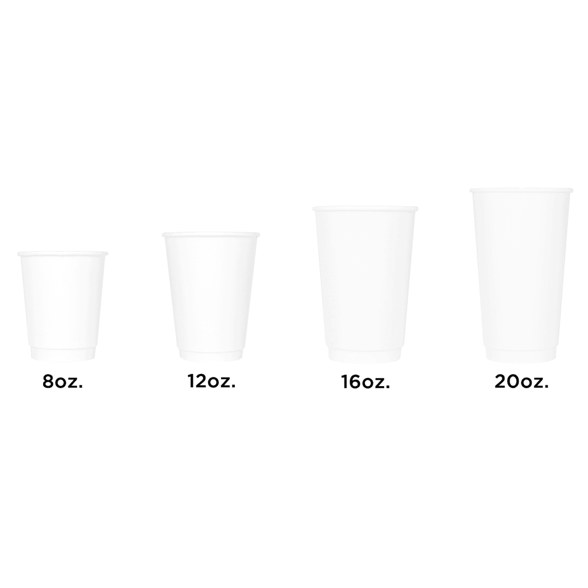 [500 ct] 10 oz Paper Coffee Cups | Insulated | 90 mm | White