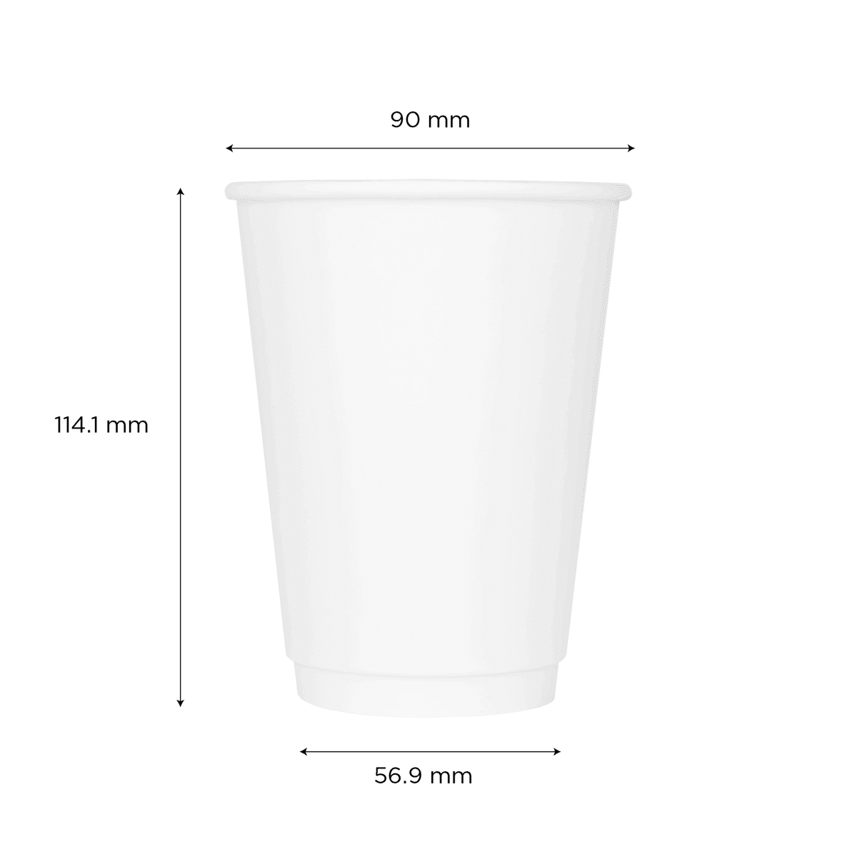 [500 ct] 12 oz Paper Coffee Cups | Insulated | 90 mm | White