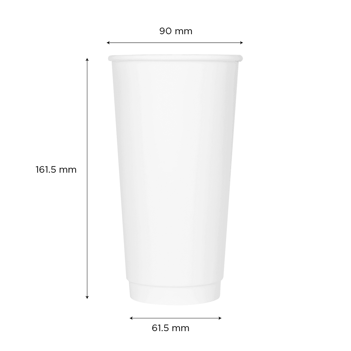 [300 ct] 20 oz Paper Coffee Cups | Insulated | 90 mm | White