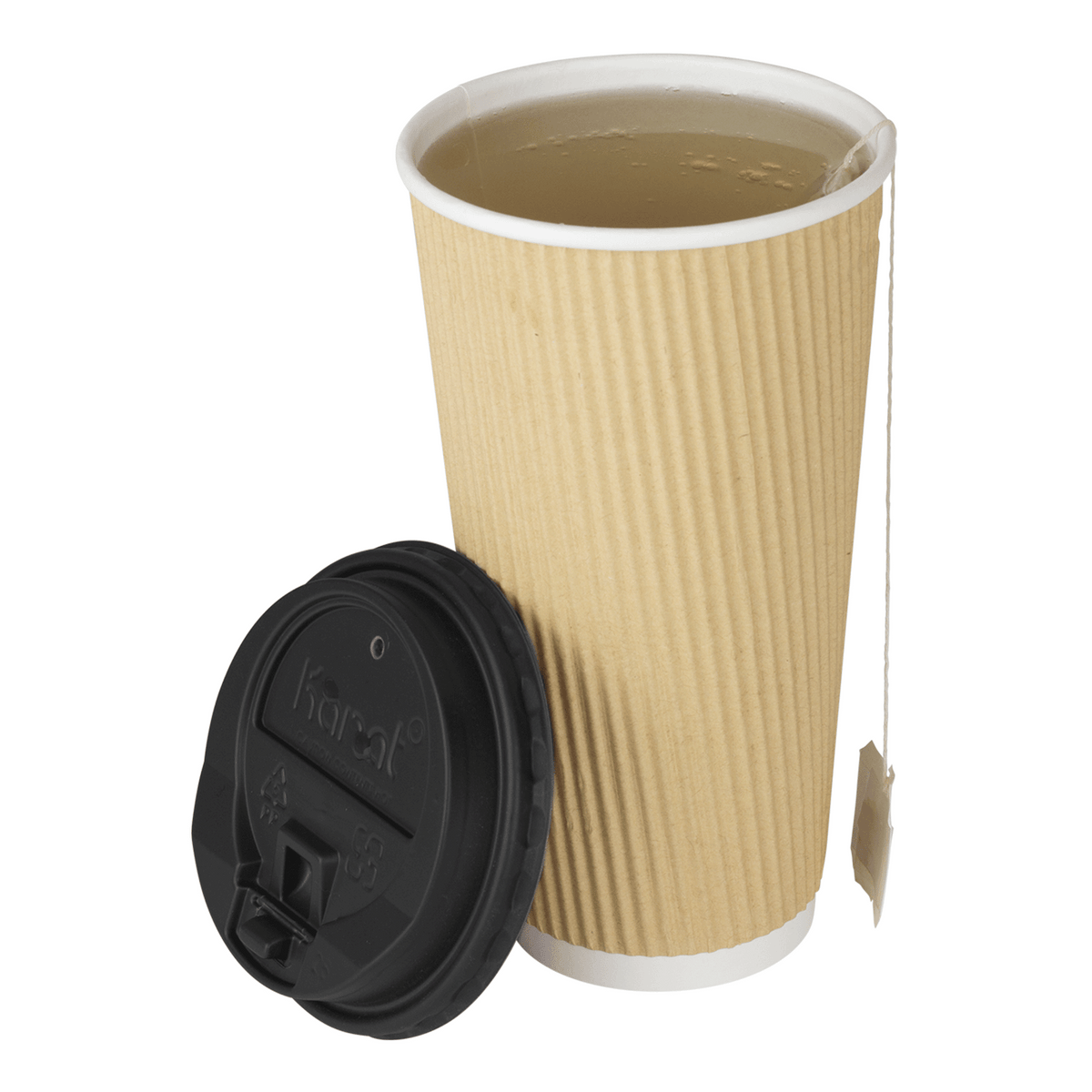 [500 ct] 20 oz Paper Coffee Cups | Ripple | 90 mm | Kraft