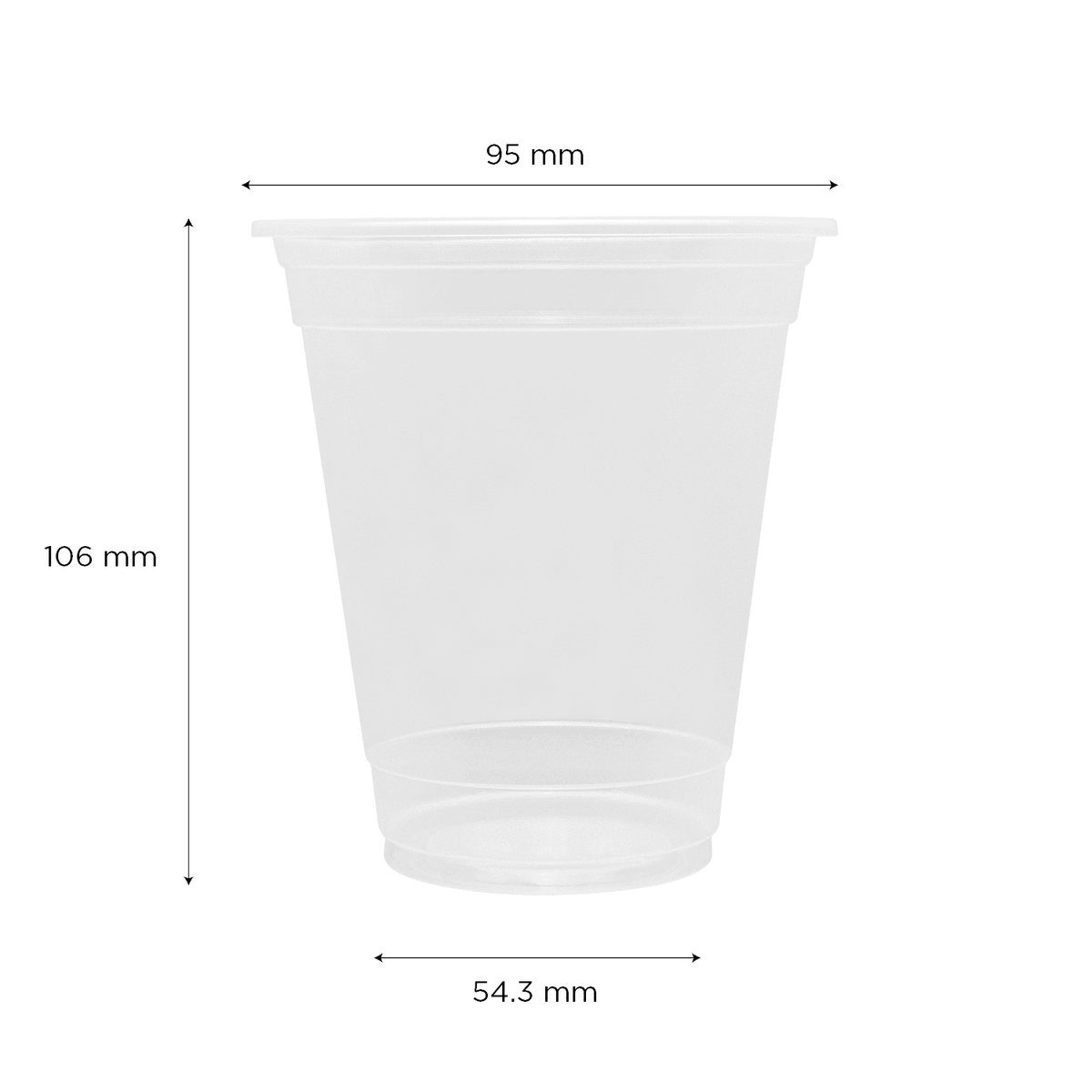 [2,000 ct] 12 oz Plastic U-Rim Cold Cups (95 mm), PP