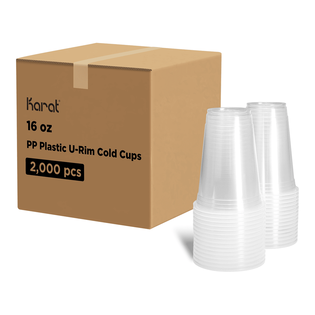 [2,000 ct] 16 oz Plastic U-Rim Cold Cups (95 mm), PP