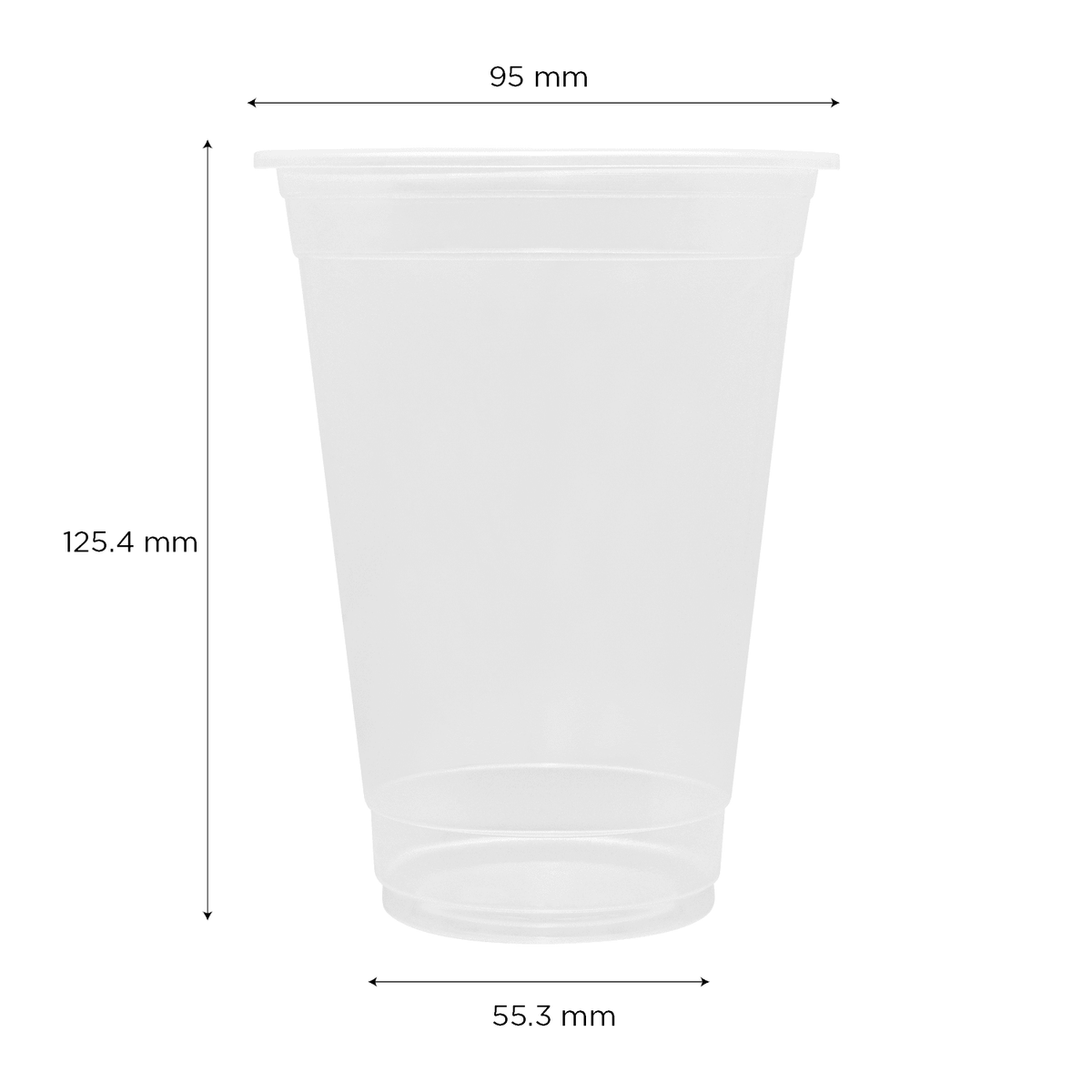 [2,000 ct] 16 oz Plastic U-Rim Cold Cups (95 mm), PP