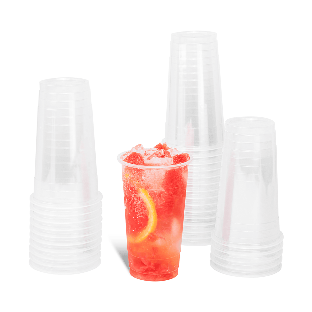 [1,000 ct] 24 oz Plastic U-Rim Cold Cups (95 mm), PP