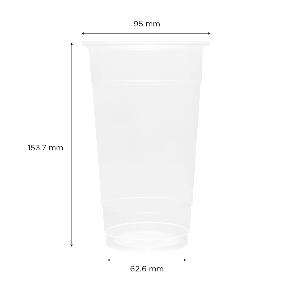 [1,000 ct] 24 oz Plastic U-Rim Cold Cups (95 mm), PP