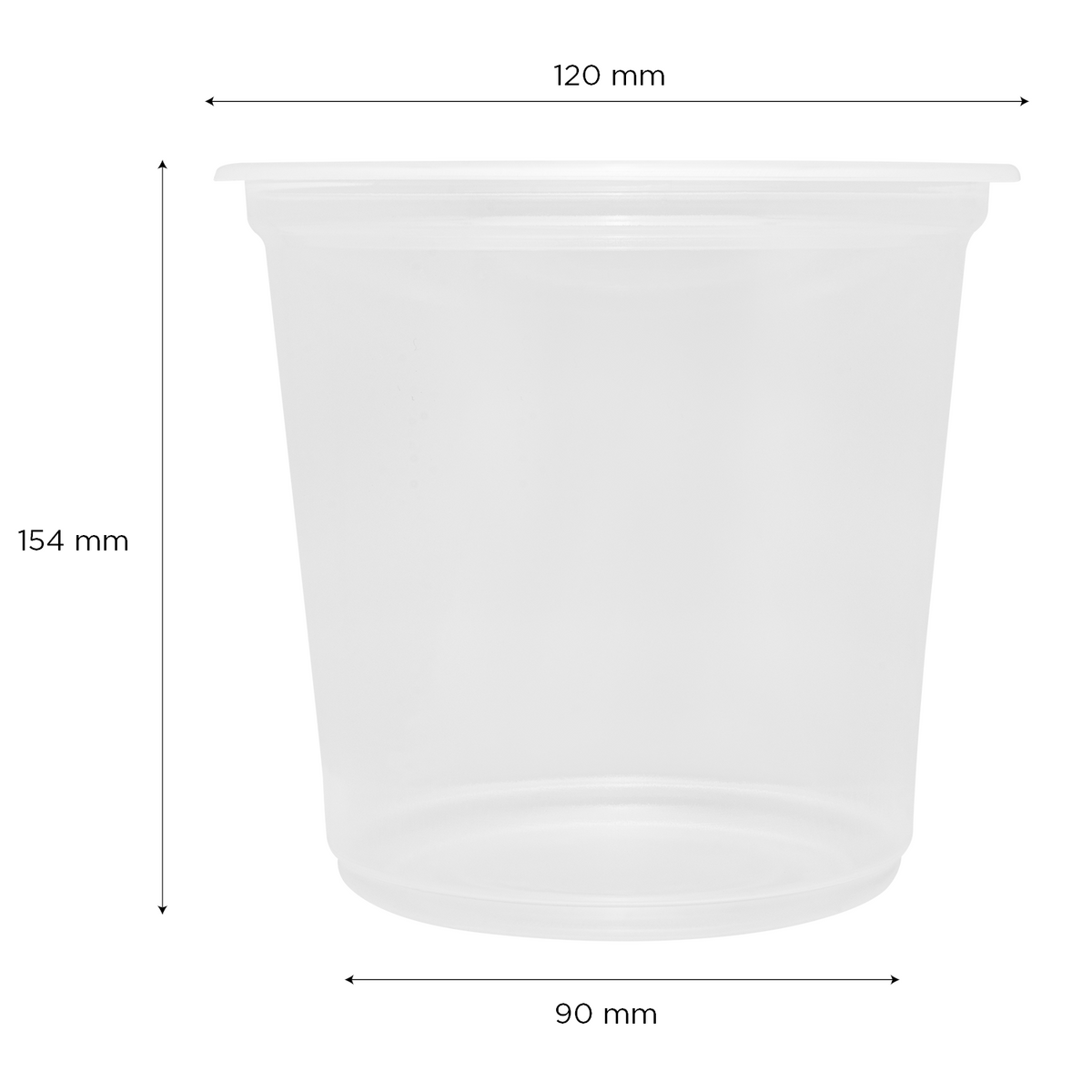[500 ct] 25 oz Plastic Flat Rim Extra Wide Cold Cups (120 mm), PP