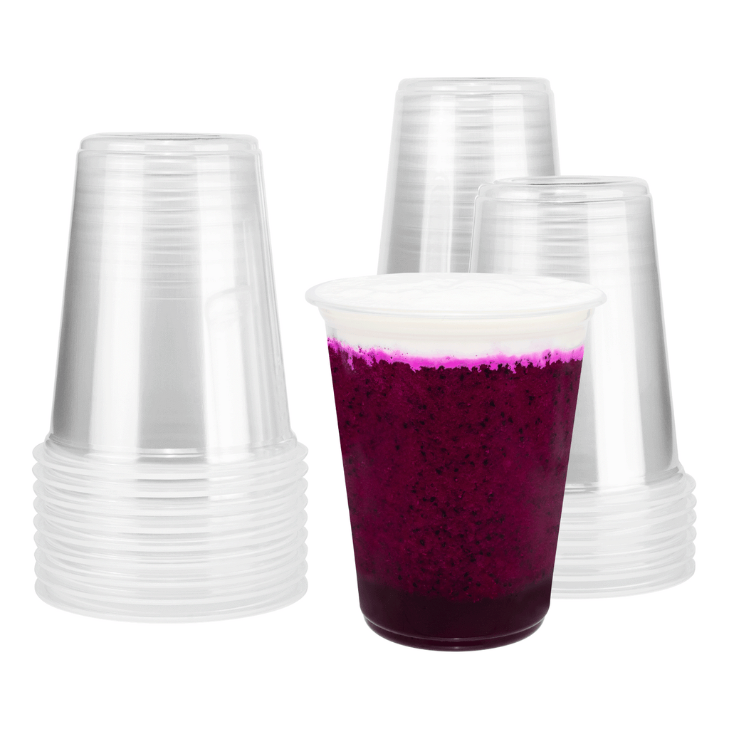 [500 ct] 30 oz Plastic Flat Rim Extra Wide Cold Cups (120 mm), PP
