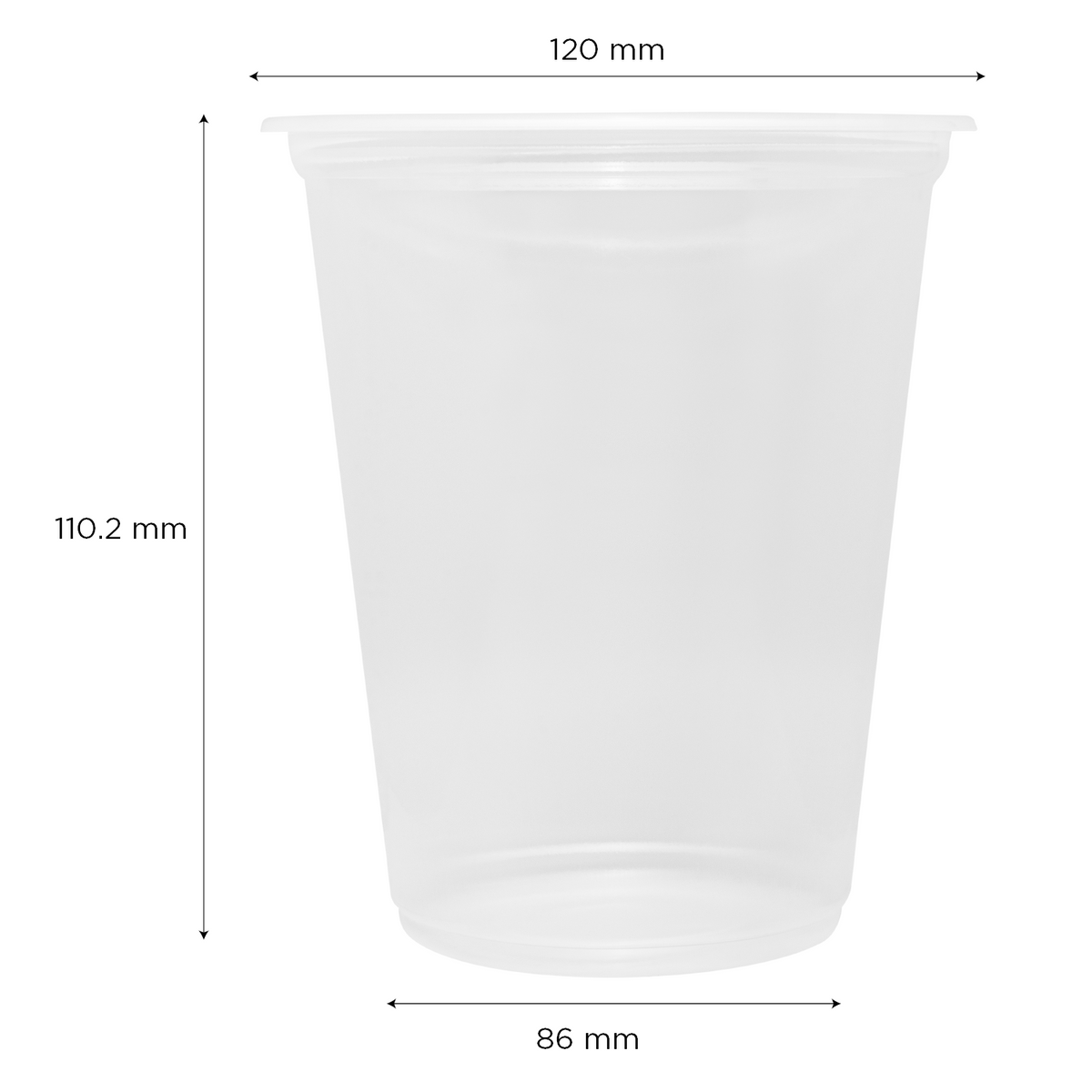 [500 ct] 30 oz Plastic Flat Rim Extra Wide Cold Cups (120 mm), PP